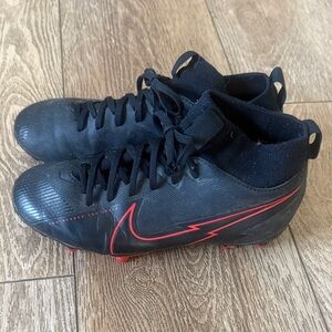 Black and Red Nike Soccer Cleats